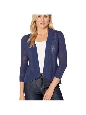 Tommy Bahama Island Navy Lea Open 3:4 Sleeve Cardigan NWT Sz XS